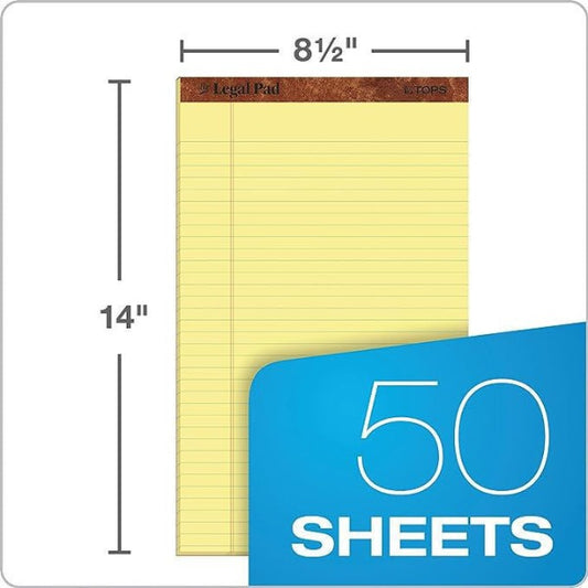 TOPS PERFORATED LEGAL RULED PAD F/S