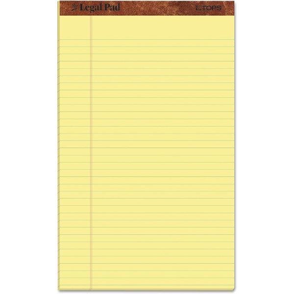 TOPS PERFORATED LEGAL RULED PAD F/S