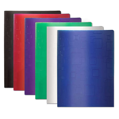 BAZIC PLASTIC TWO-POCKET FOLDER CUBIC EMBOSSED POLY PORTFOLIO