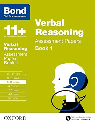 BOND 11+ VERBAL REASONING ASSESSMENT PAPERS BOOK 1