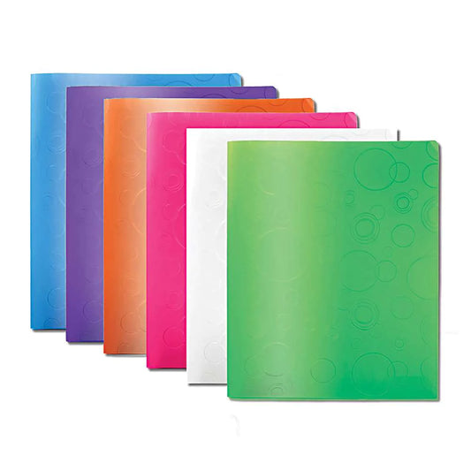 BAZIC PLASTIC TWO-POCKET BUBBLE DESIGN POLY PORTFOLIO FOLDER