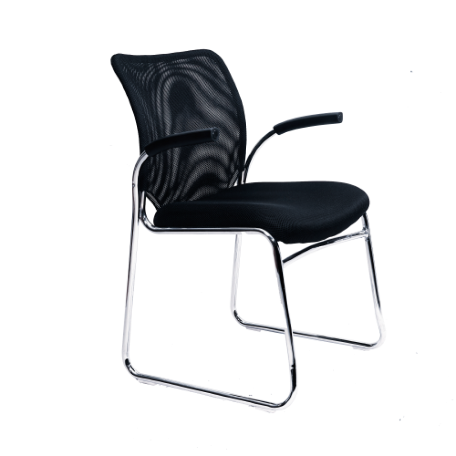 HON HVL721 Mesh Executive Chair, Mesh Back, SofThread LeatherSeat, Black