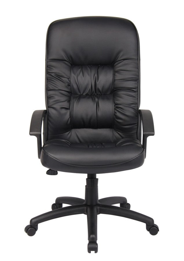 HIGH BACK BOSS EXEC. CHAIR BK LEATHER PLUSH CHAIR - B7301BK