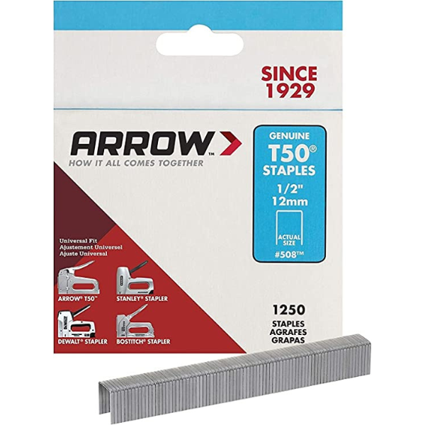 ARROW STAPLES T 50 1/2" 12MM HEAVY DUTY