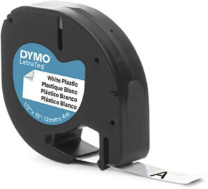 DYMO LETRATAG LABELS - 1/2" x 13 FT (WHITE)