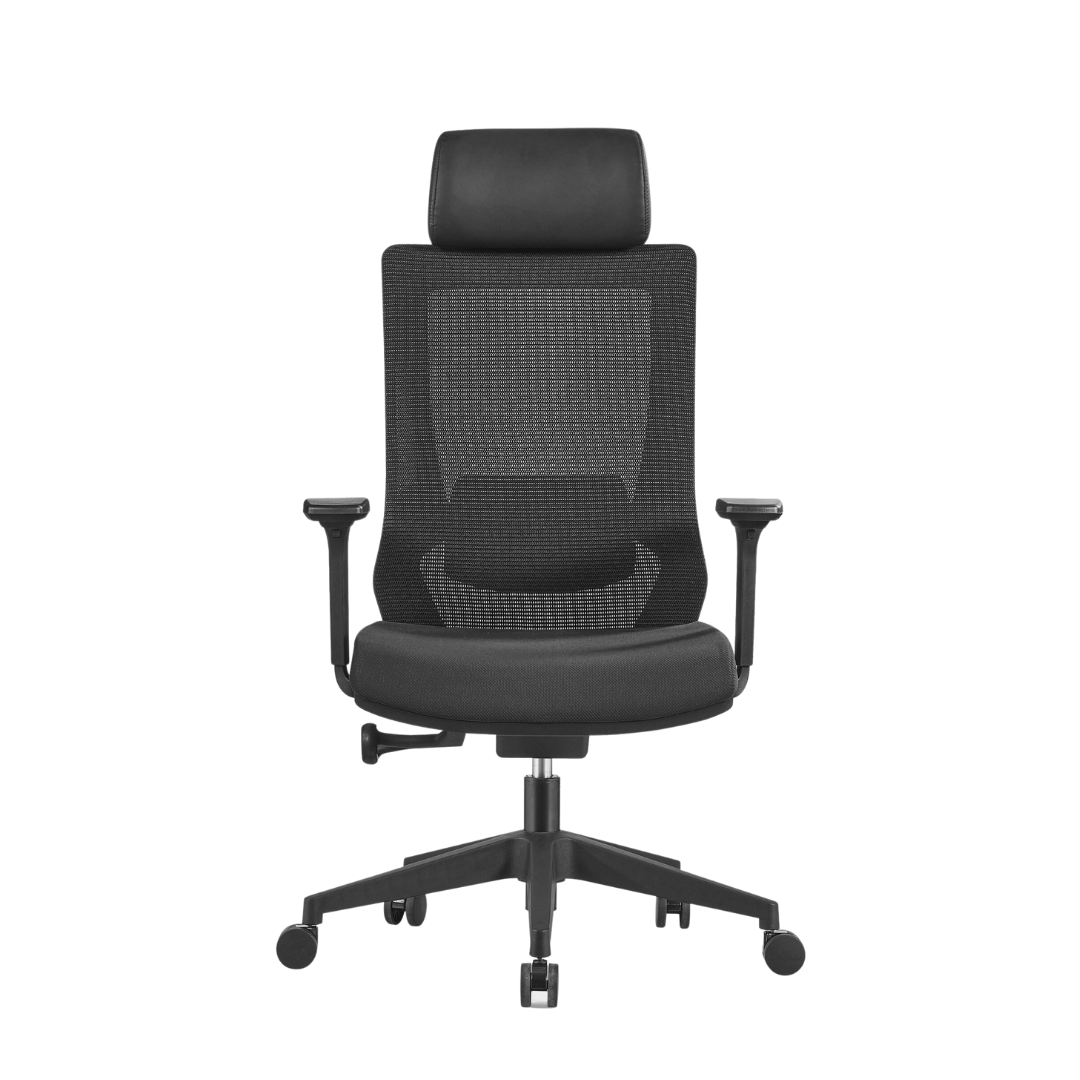 EVOLVE HB MESH BACK CHAIR W/HEADREST - BLK