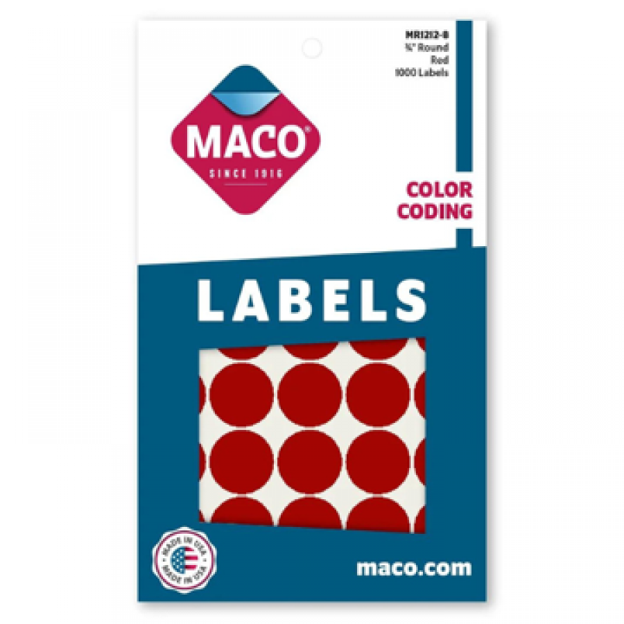 MACO ROUND LABELS 3/4" PK OF 1000