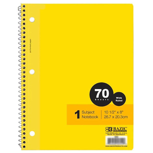 1 SUBJECT SPIRAL NOTEBOOK 70 SHEET