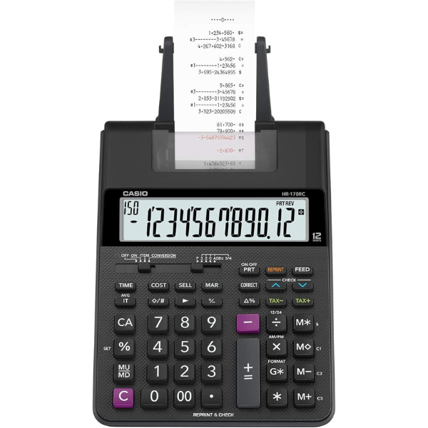 CASIO HR-170RC 12 DIGITS CALCULATOR