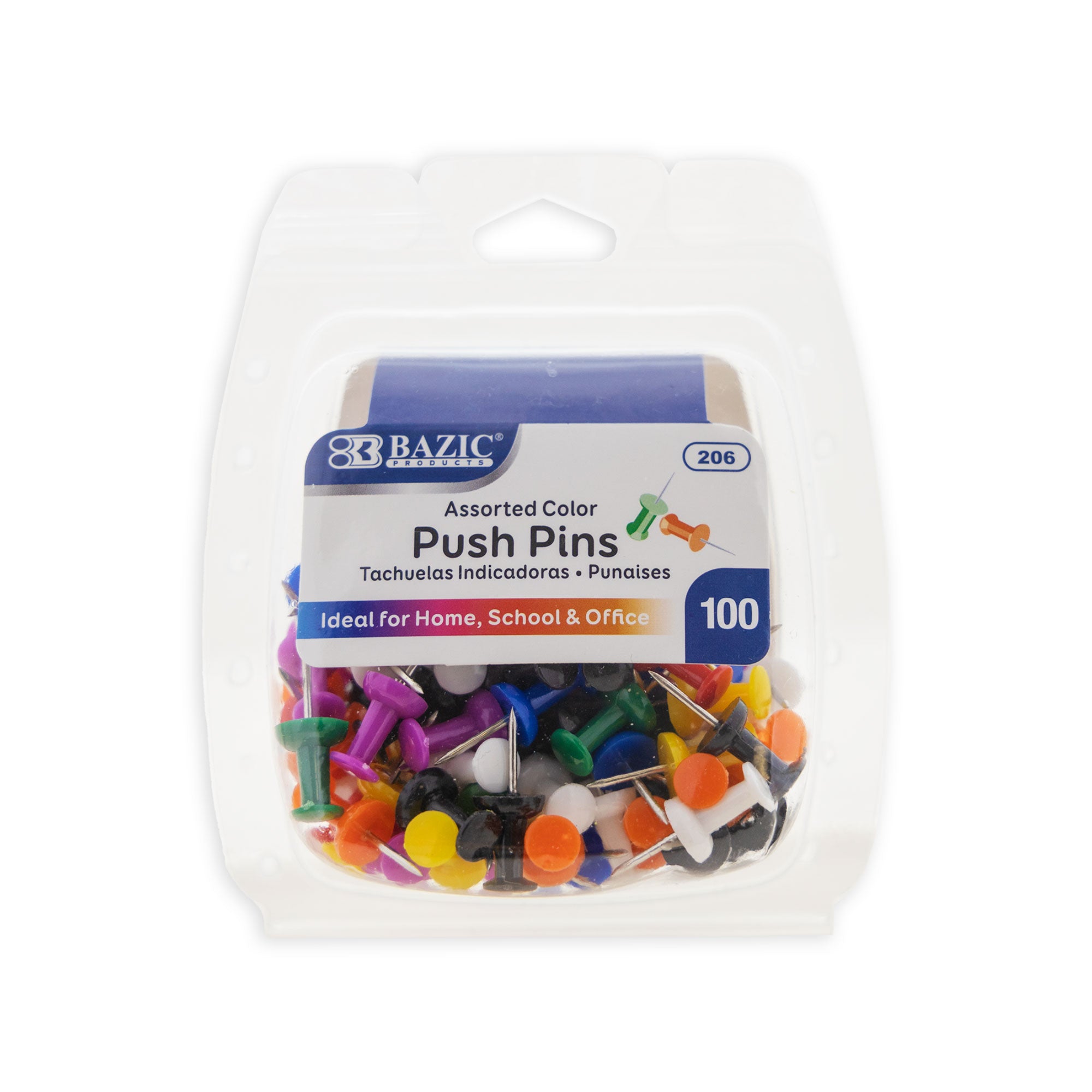 BAZIC PUSH PINS ASSORTED
