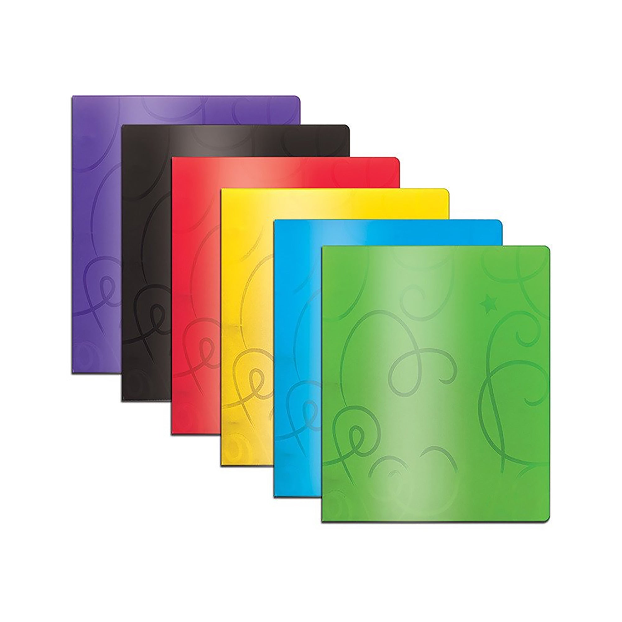 BAZIC PLASTIC TWO-POCKET FOLDER SWIRL EMBOSSED POLY PORTFOLIO