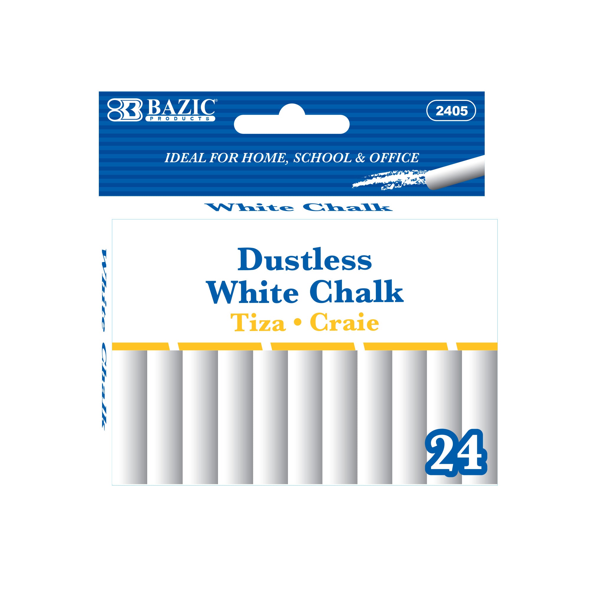 BAZIC DUSTLESS WHITE CHALK 24PK