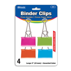 BAZIC BINDER CLIP 2"  - 4 PACK