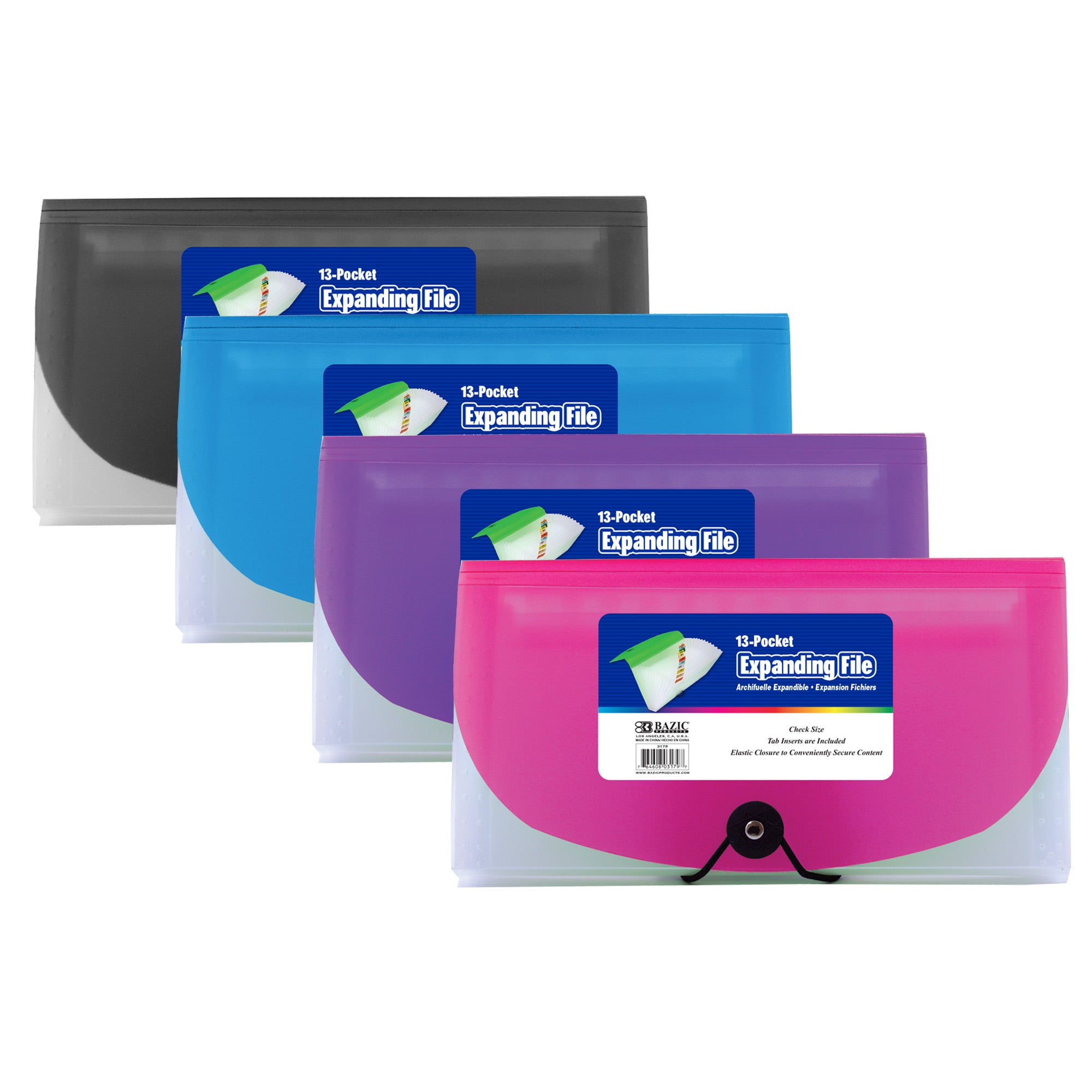 EXPANDING FILE FOLDER 13 POCKET  BAZIC