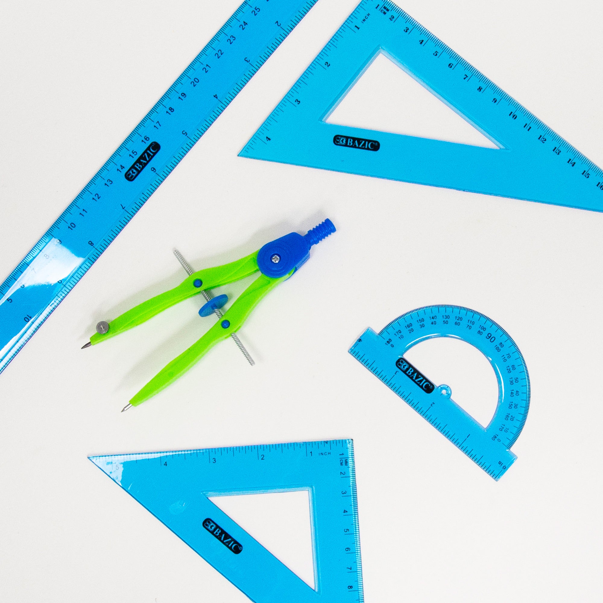 GEOMETRY RULER 4 PIECE BAZIC 333