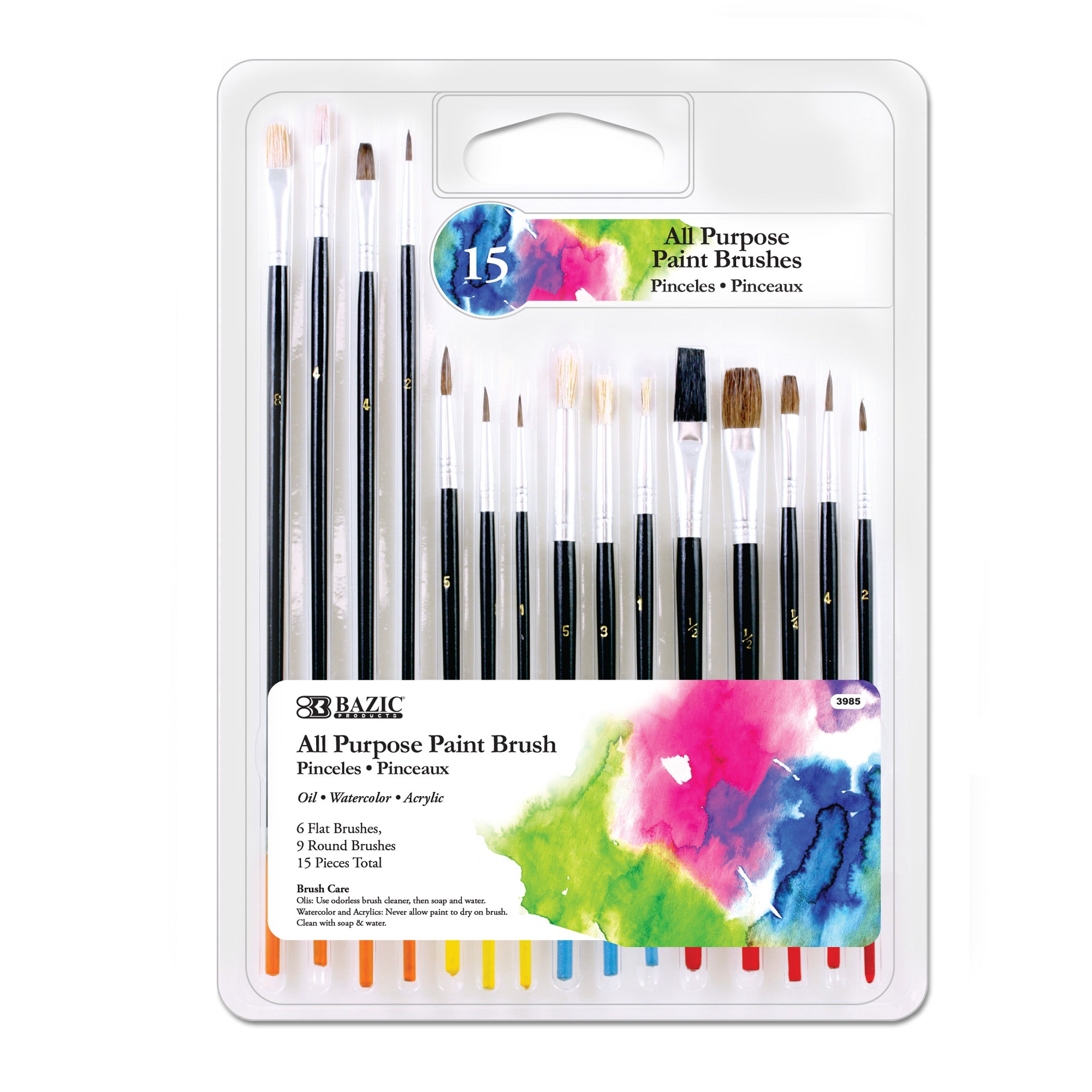 PAINT BRUSH ALL PURPOSE SET 15 COUNT