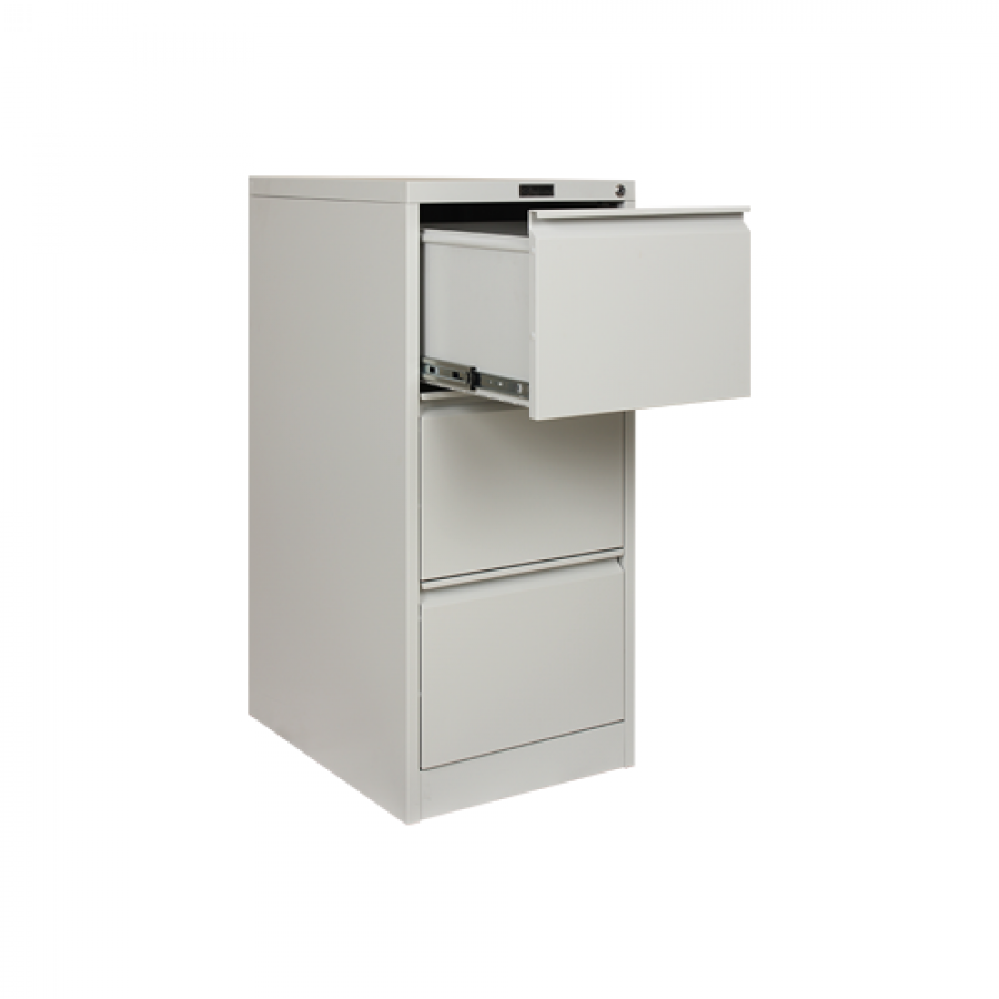 3-DRAWER VERTICAL FILING CABINET - GREY