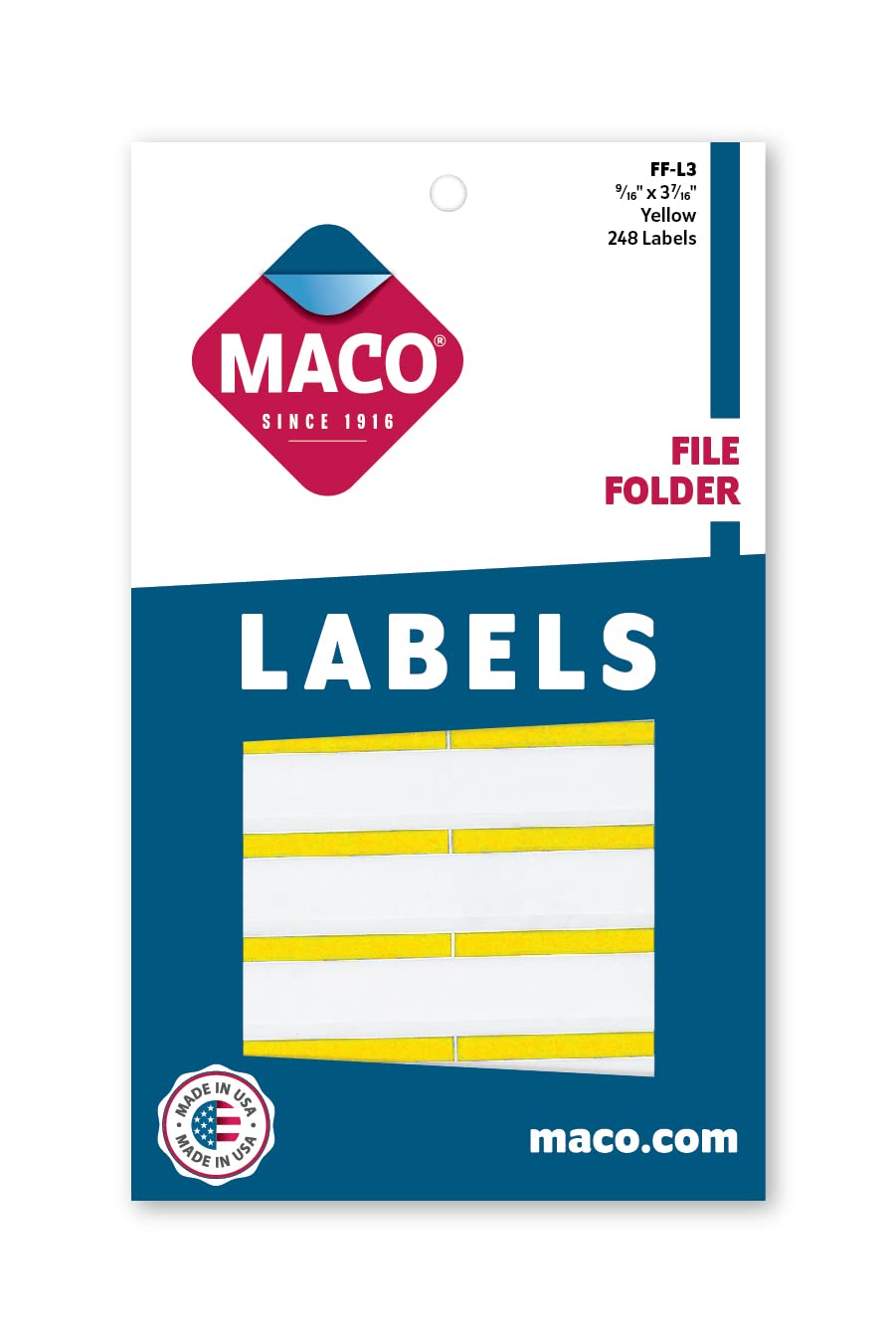 FILE FOLDER LABELS (YELLOW)(MACRO) (200 LABELS)