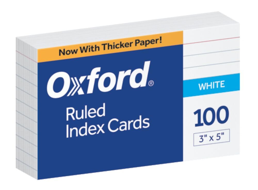 OXFORD RULED INDEX CARD 3 X 5 (100/PK)