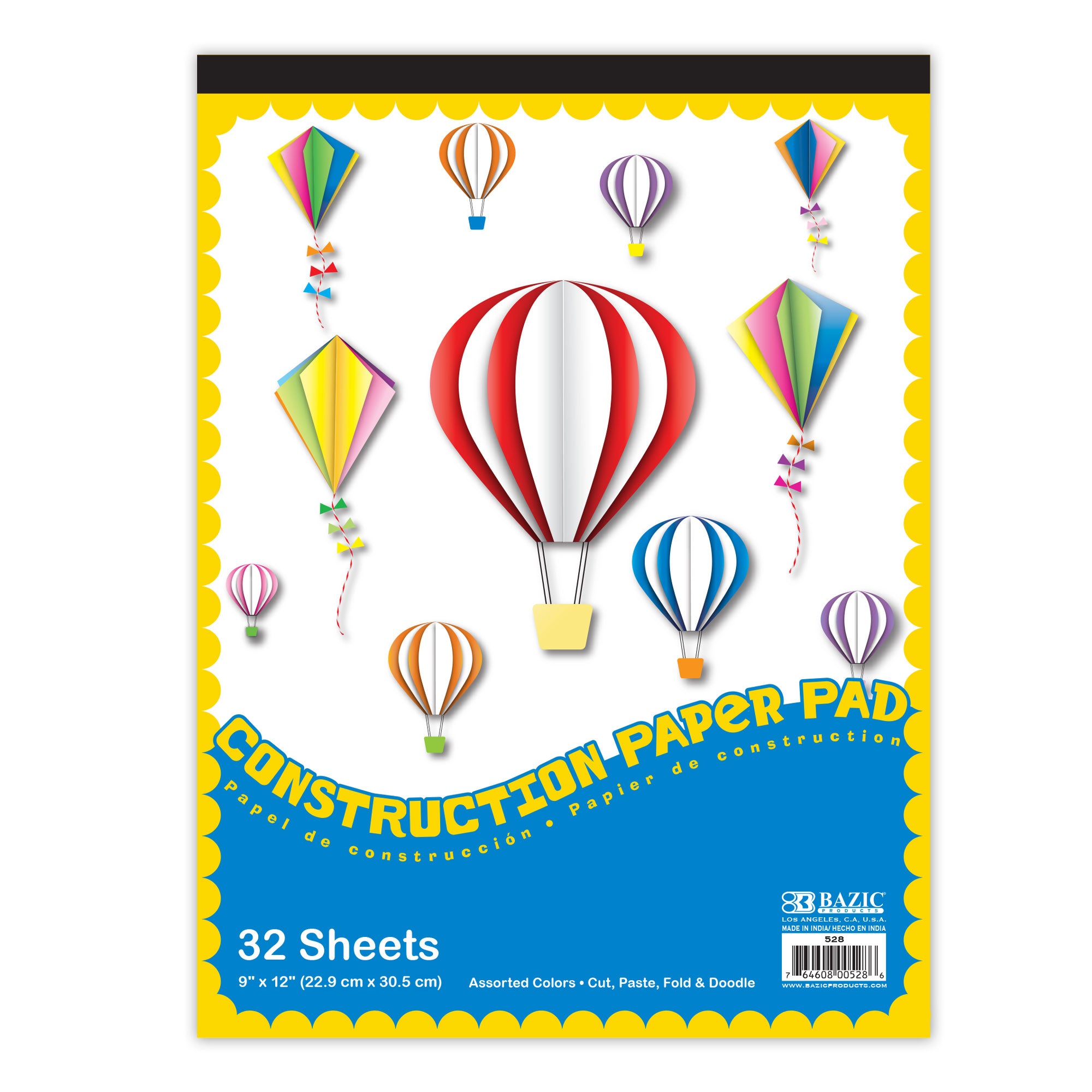 BAZIC PRODUCT 32 SHEET CONSTRUCTION PAPER PAD 9'*12