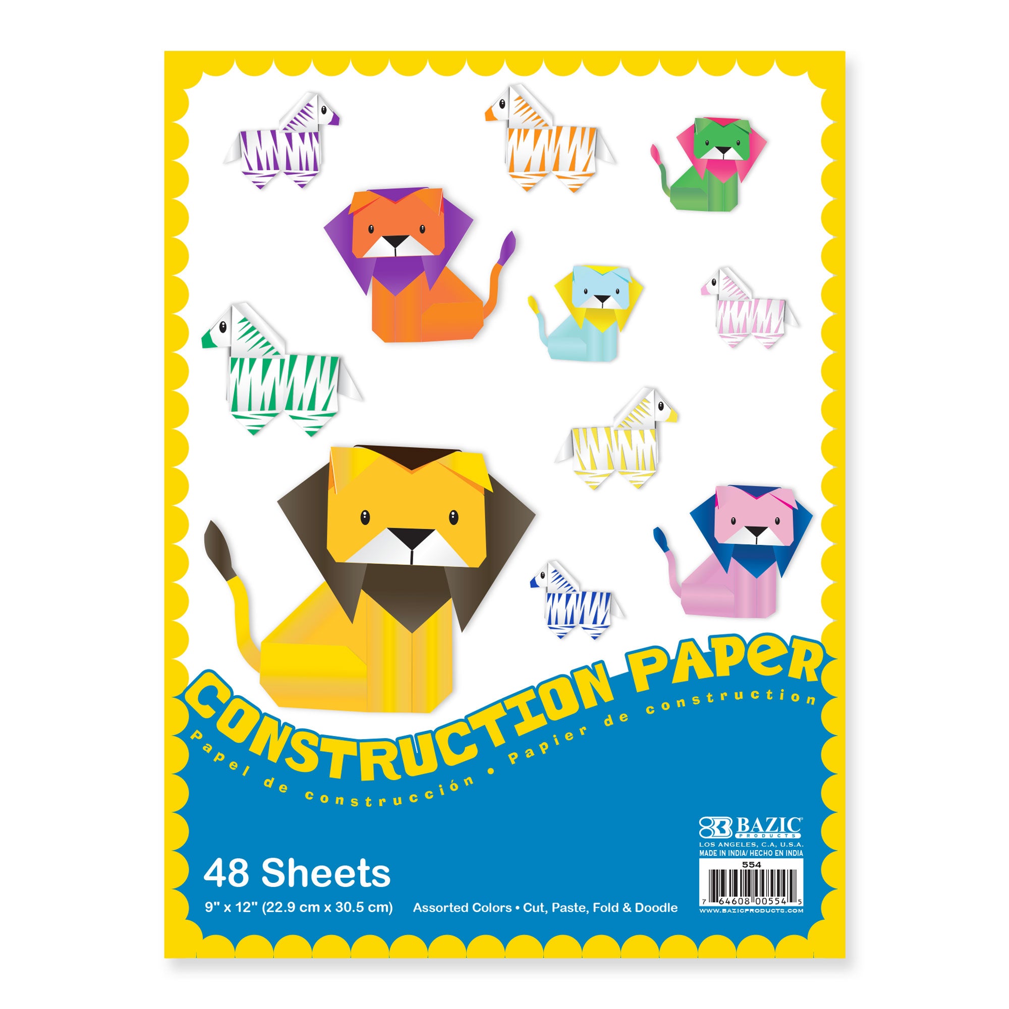 BAZIC PRODUCT 48 SHEET CONSTRUCTION PAPER PAD 9'*12"