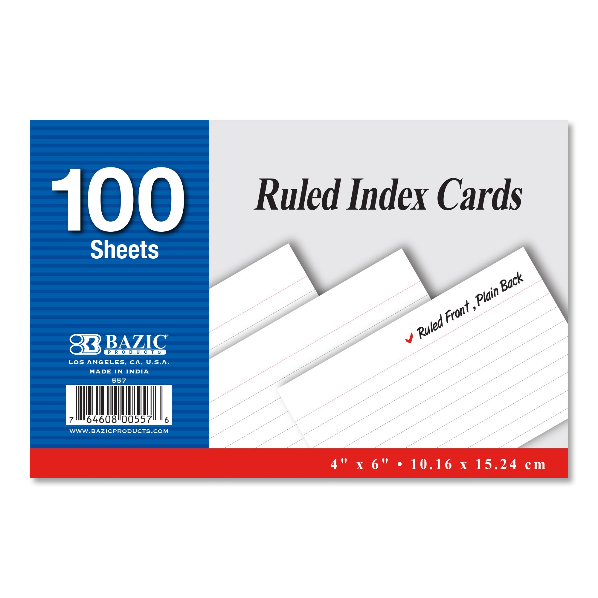 INDEX CARD 4X6 WHITE 100CT FLOMO