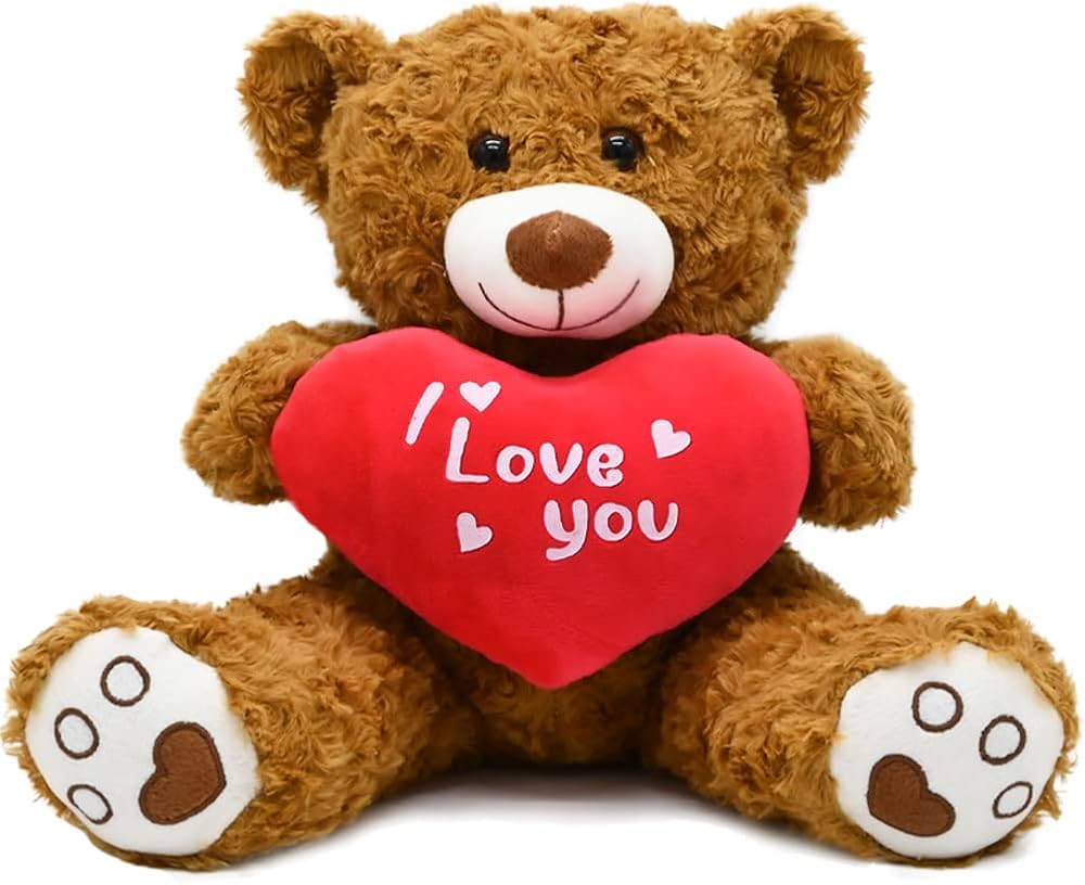 I LOVE YOU RED, PINK, BROWN TEDDY BEAR STICK ON
