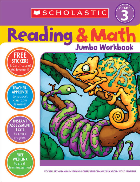 READING & MATH JUMBO WORKBOOK: GRADE 3