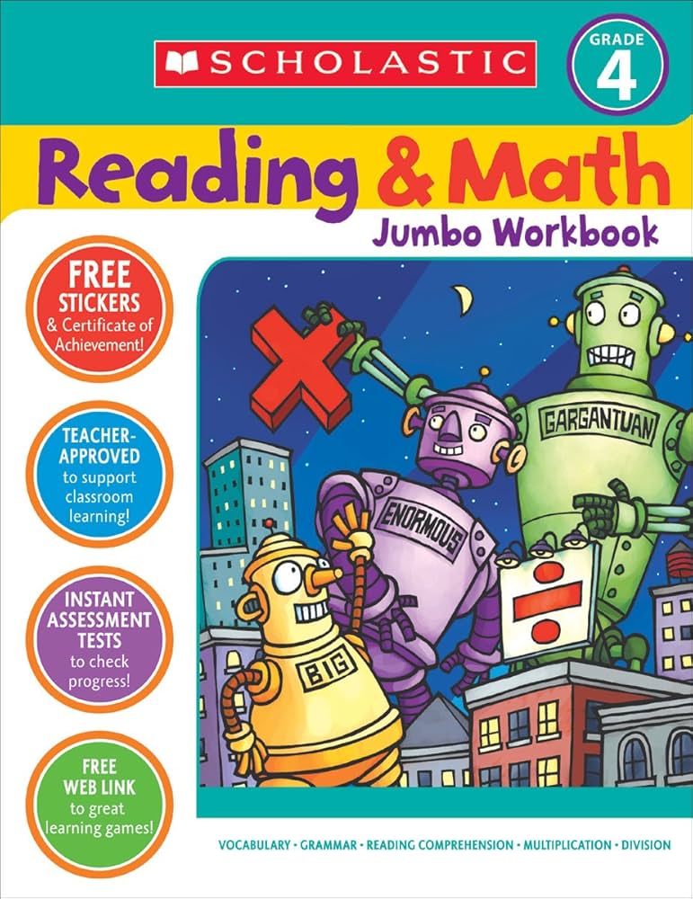 READING & MATH JUMBO WORKBOOK: GRADE 4
