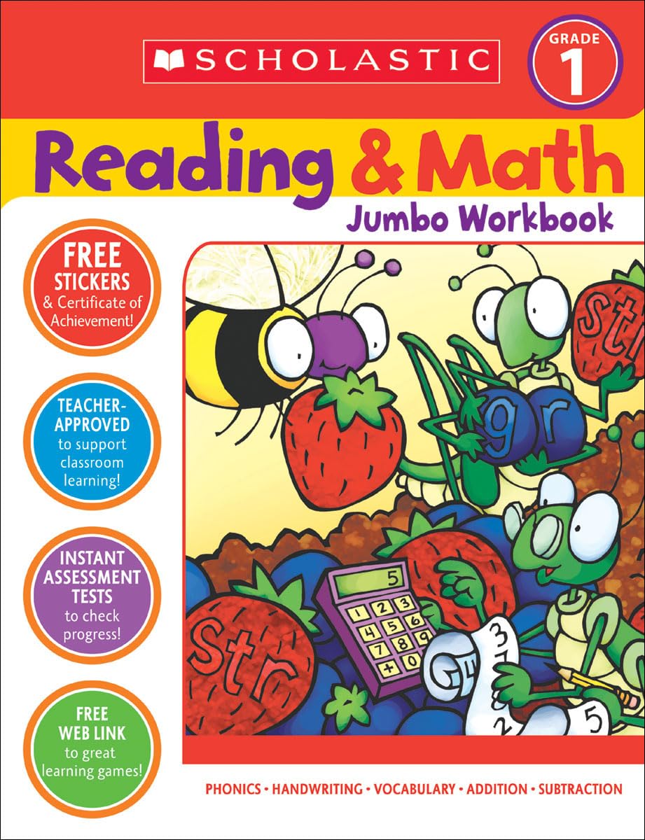 READING & MATH JUMBO WORKBOOK: GRADE 1