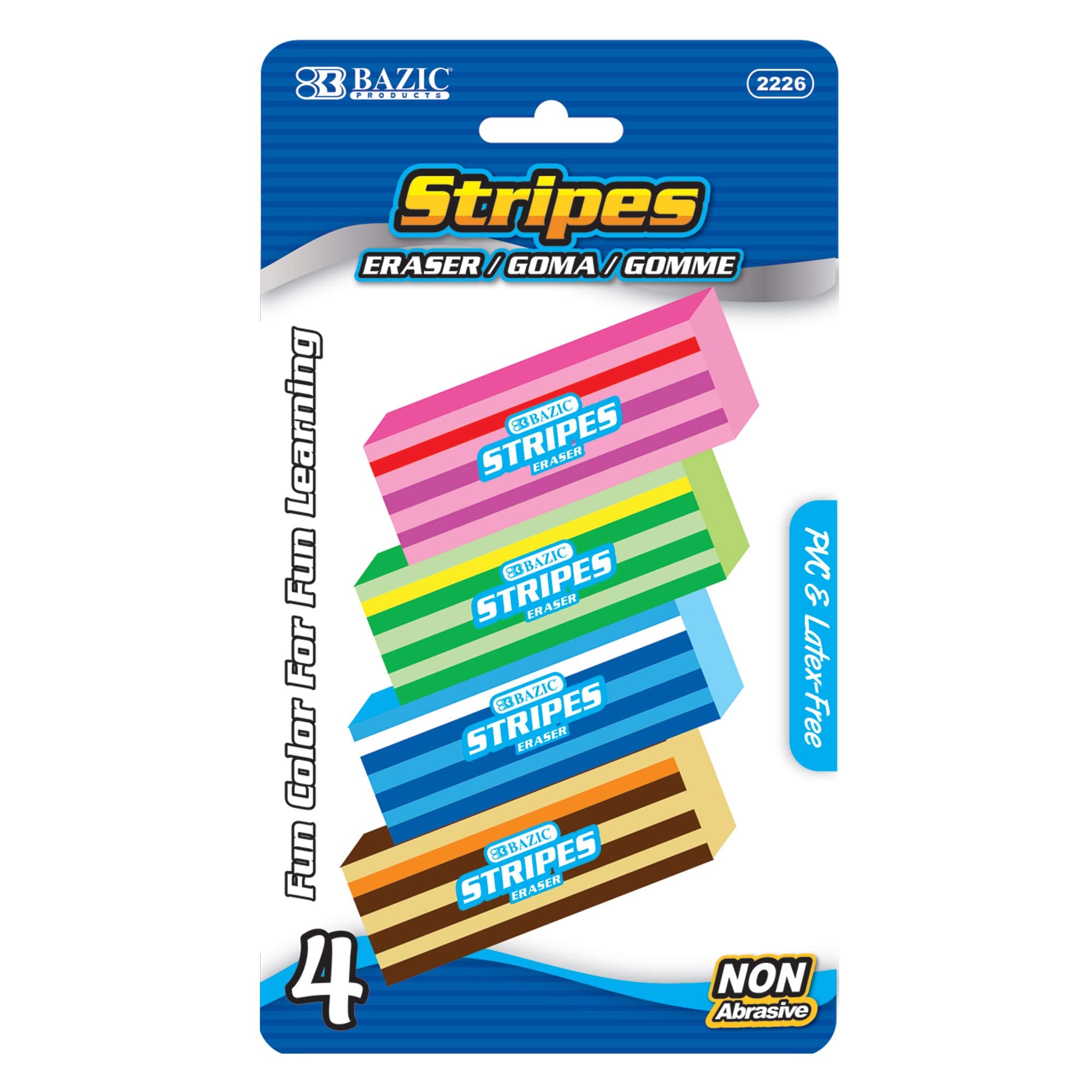 STRIPE BAZIC ERASER 4 PACK