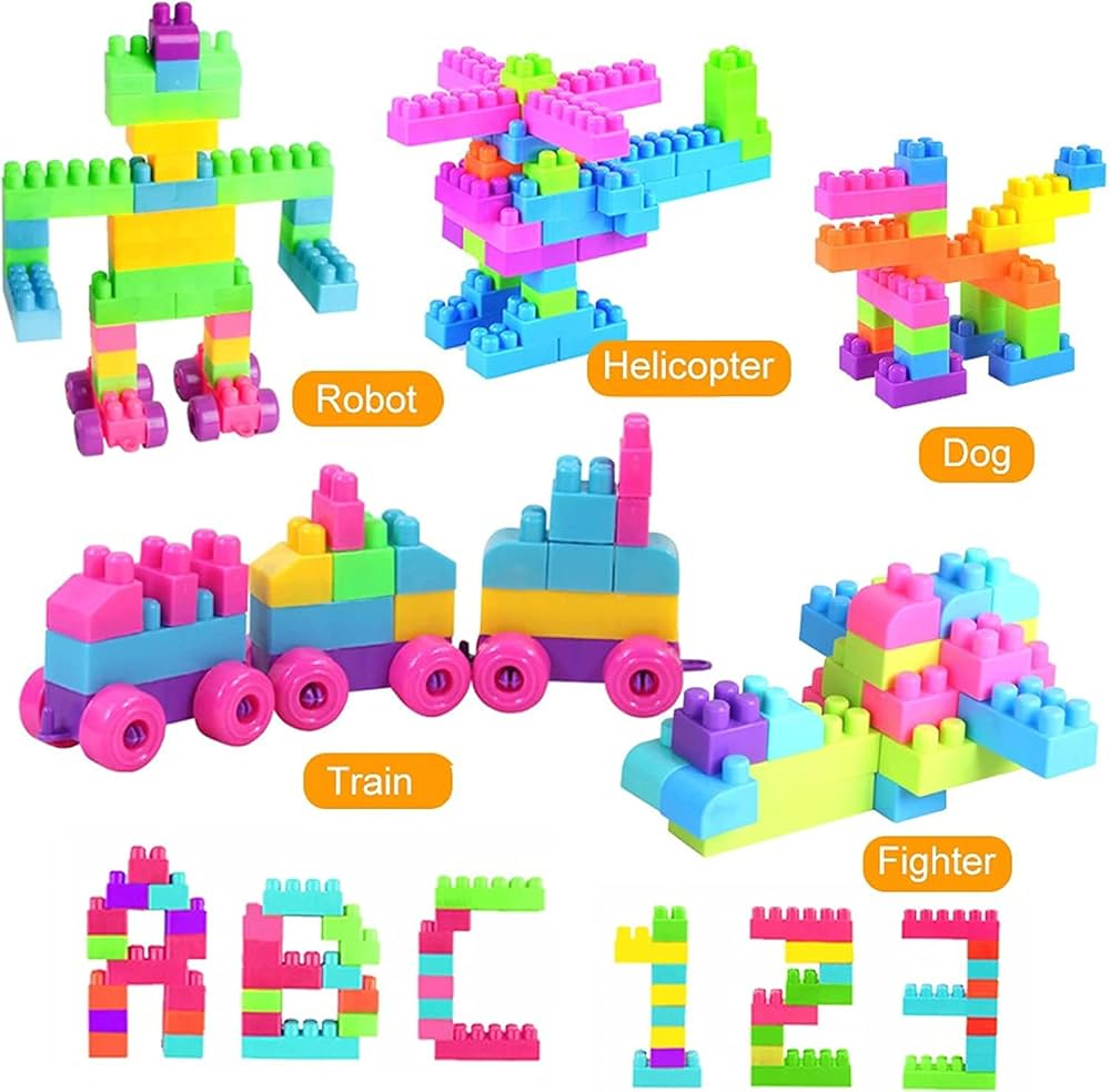 START THE BRAIN TOY BRICKS BUILDING BLOCKS TRAIN SET 92 PCS