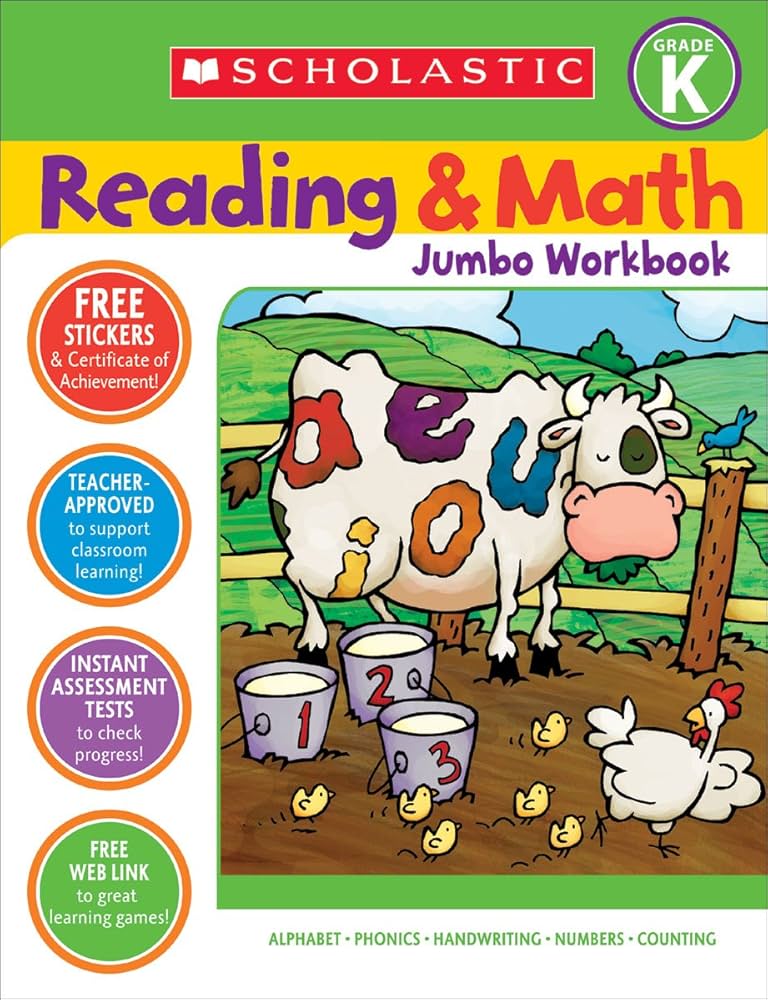 READING & MATH JUMBO WORKBOOK: GRADE K