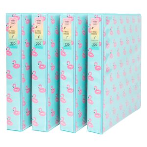 3 RING BINDER - 1" - YOOBI BLUE FLAMINGO