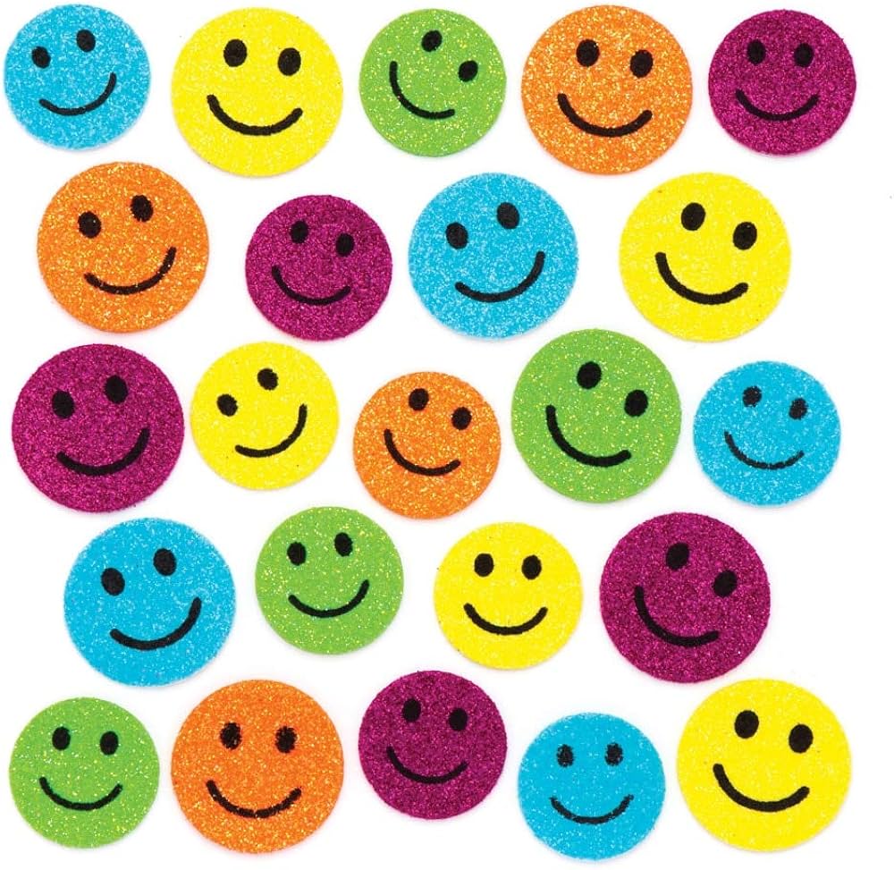 GLITTER SMILEY FACE STICKER