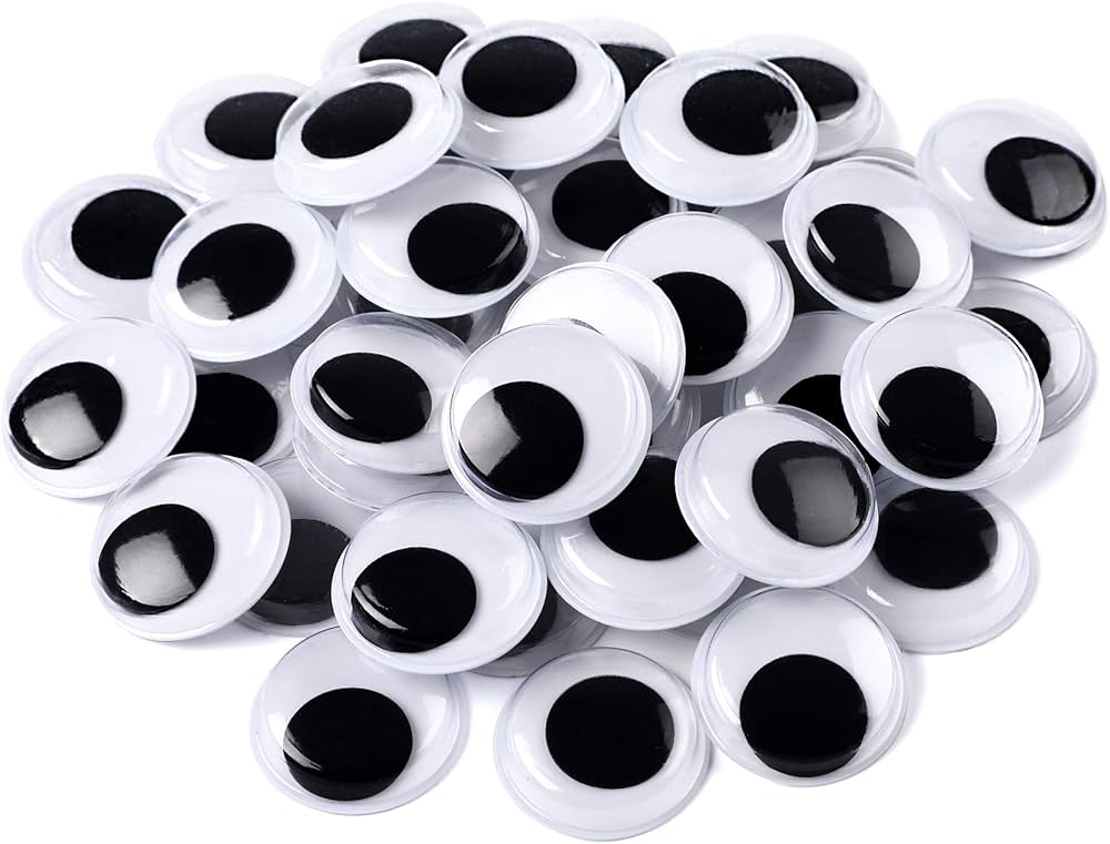 WHITE & BLACK WIGGLE EYES - 26PCS