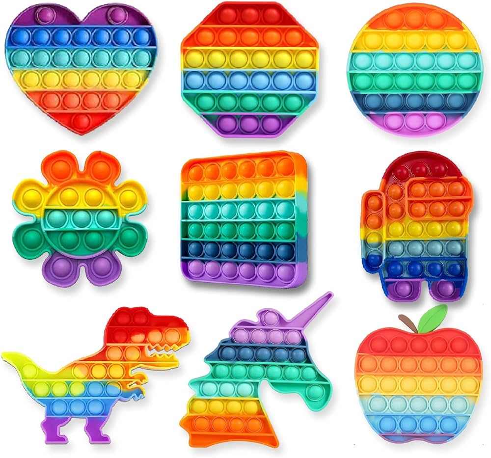 BUBBLE POPPING FIDGET ASSORTED SHAPE COLORED KIDS TOY