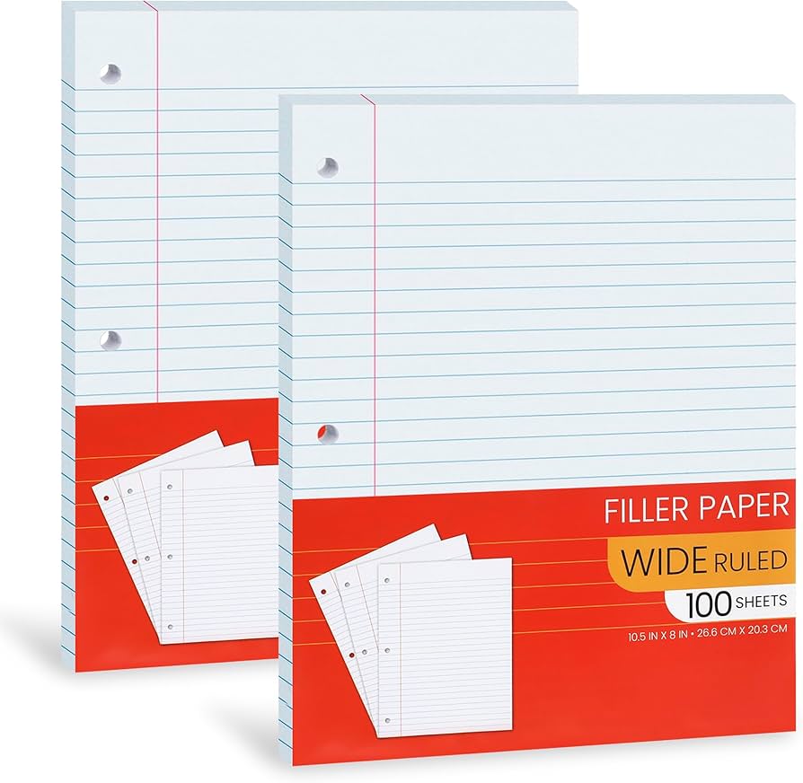ADVENT LOOSE LEAF FILLER PAPER 100/PK (L/S)