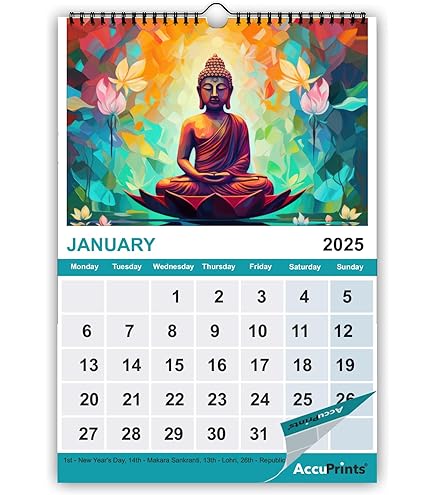 13 x19 " CALENDAR (ONE SIDED & PUNCHED) SINGLE