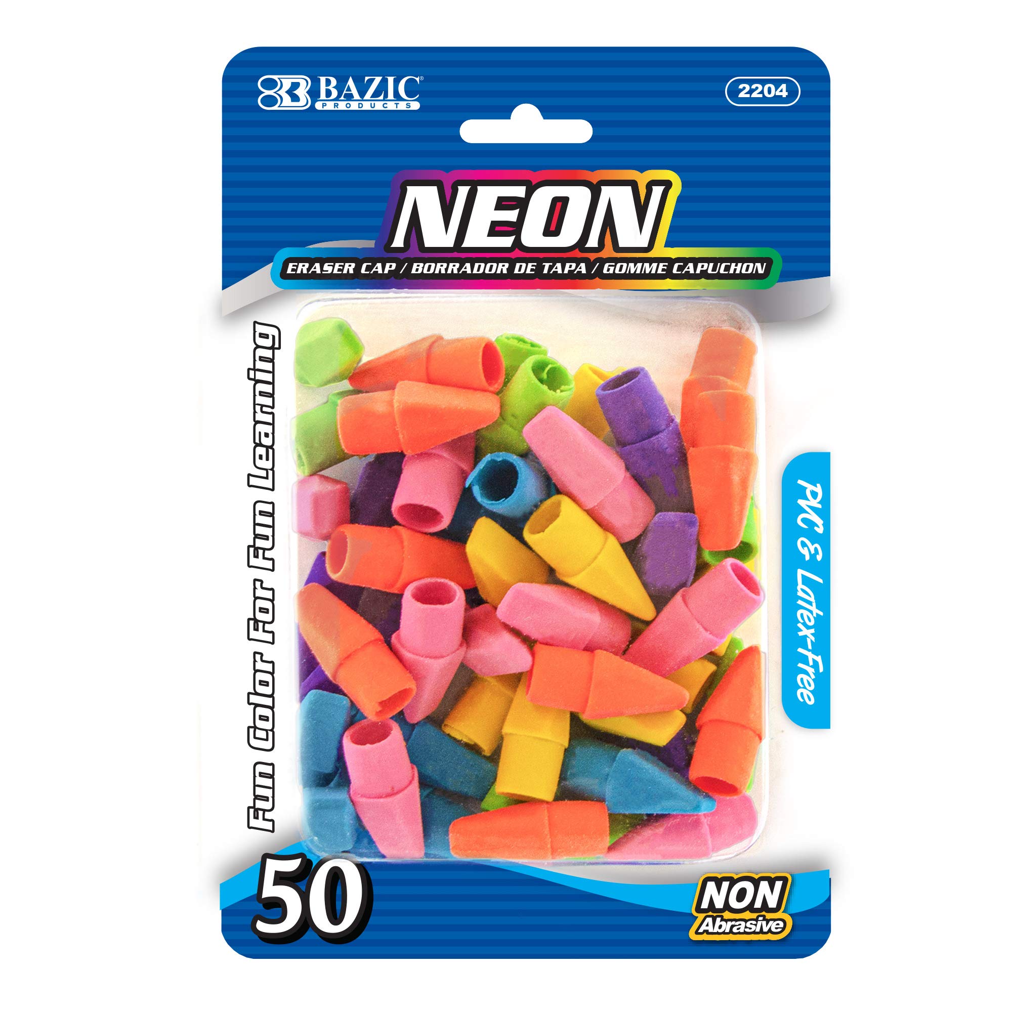 NEON 50 PCS PENCIL ERASER TOP