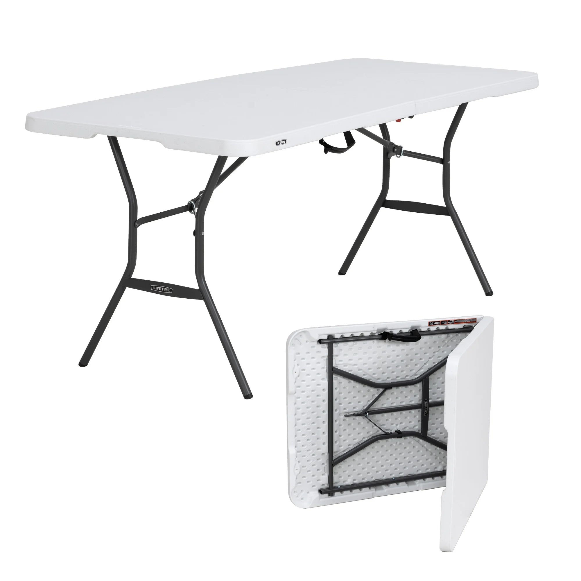 FOLDING TABLE (LIFETIME) - FOLD IN HALF, 6FT