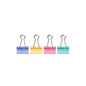 COLORED BINDER CLIPS - (CENTRUM) 19MM - 12/PK