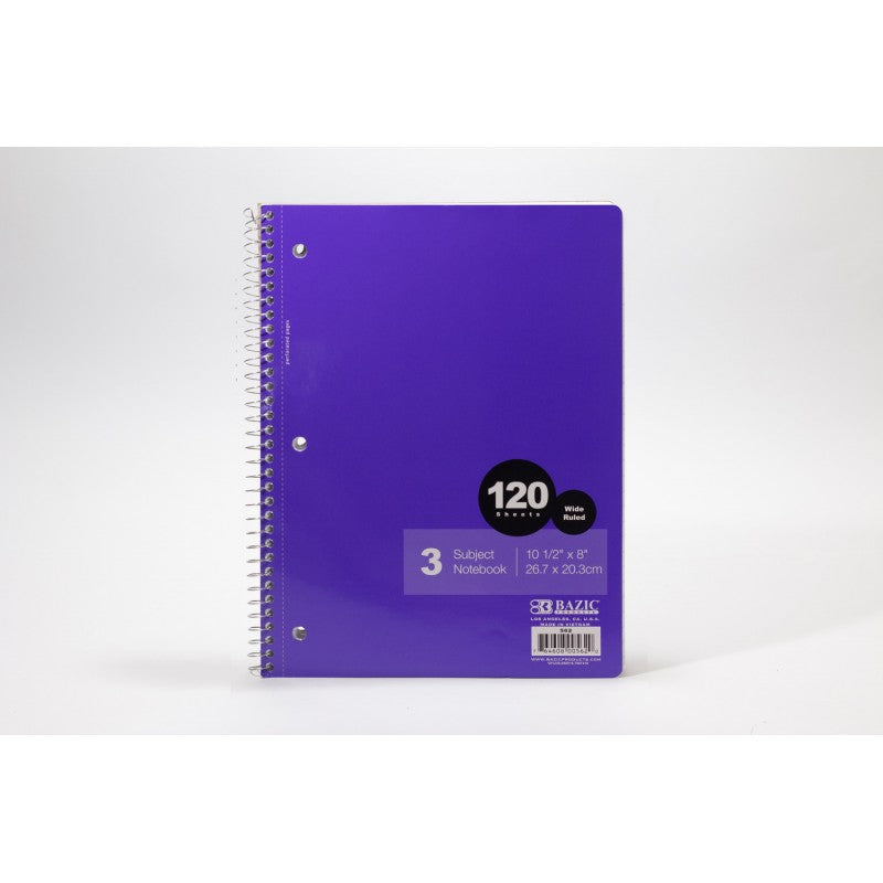 BAZIC NOTEBOOK 5 X 7 SPIRAL 120 SHEETS