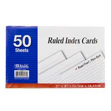 BAZIC INDEX CARD 5 X 8 50/pk