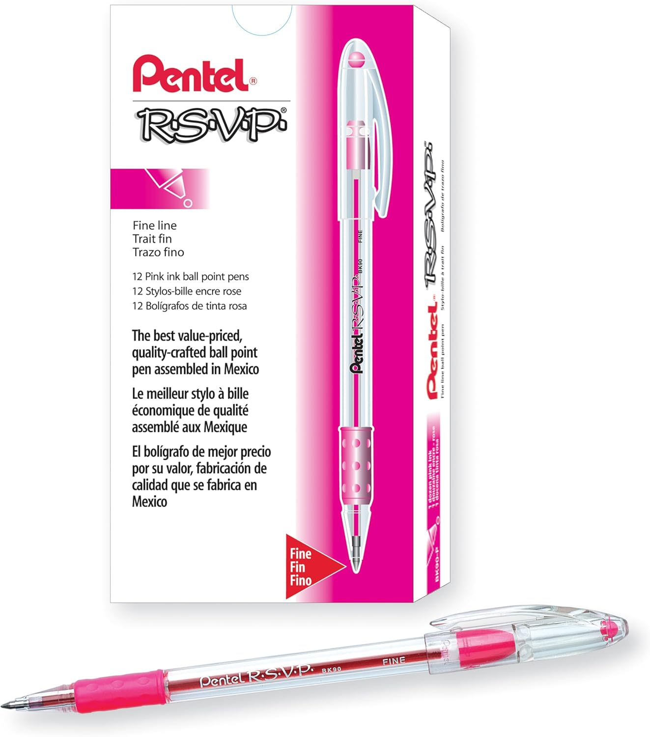 Pentel R.S.V.P. Pen Pink Fine - Image 2